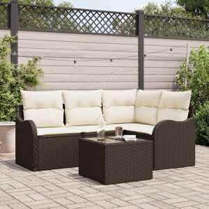 vidaXL Tuin Sofa Set Bruin poly rattan