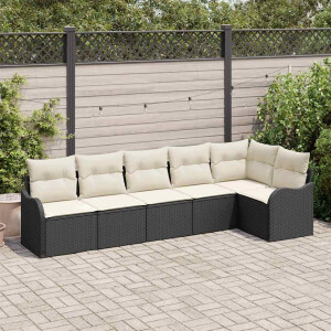 vidaXL Tuin Sofa Set Zwart poly rattan