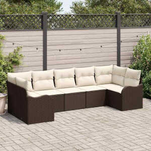 vidaXL Tuin Sofa Set Bruin poly rattan