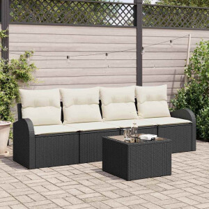 vidaXL Tuin Sofa Set Zwart 55 x 55 x 37 cm poly rattan