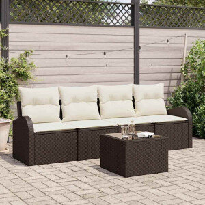 vidaXL Tuin Sofa Set Bruin 55 x 55 x 37 cm poly rattan