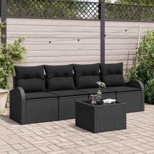 vidaXL Tuin Sofa Set Zwart 55 x 55 x 37 cm poly rattan