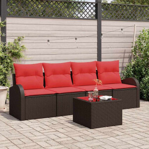 vidaXL Tuin Sofa Set Bruin 55 x 55 x 37 cm poly rattan
