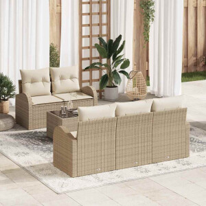 vidaXL Tuin Sofa Set Beige 55 x 55 x 37 cm poly rattan
