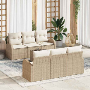 vidaXL Tuin Sofa Set Beige 55 x 55 x 37 cm poly rattan