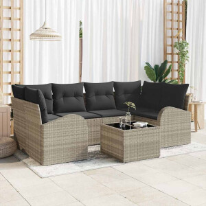 vidaXL Tuin Sofa Set Lichtgrijs 55 x 55 x 37 cm poly rattan