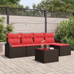 vidaXL Tuin Sofa Set Bruin poly rattan
