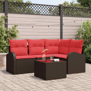 vidaXL Tuin Sofa Set 5 pcs Bruin poly rattan