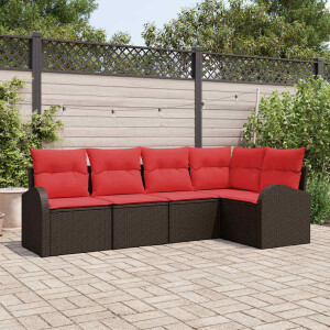 vidaXL Tuin Sofa Set 5 pcs Bruin poly rattan