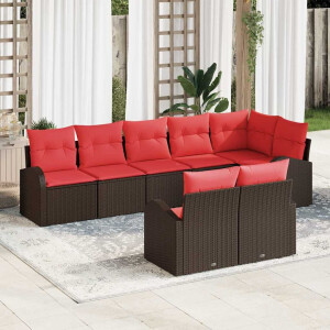 vidaXL Tuin Sofa Set Bruin poly rattan