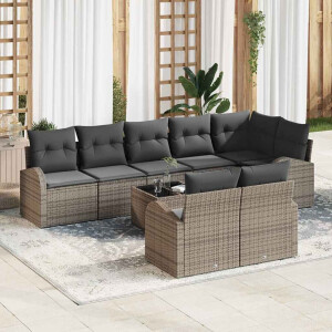 vidaXL Tuin Sofa Set Grijs 55 x 55 x 37 cm poly rattan