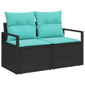 vidaXL Bankstel 6 pcs Zwart poly rattan