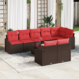 vidaXL Bankstel 9 st Bruin poly rattan