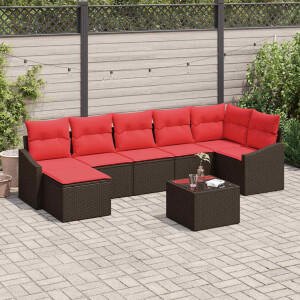 vidaXL Bankstel 8 st Bruin poly rattan