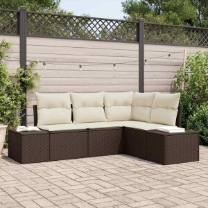 vidaXL Tuin Sofa Set 4 pcs Bruin poly rattan