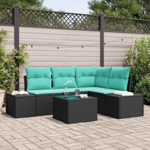 vidaXL Tuin Sofa Set 5 st Zwart poly rattan