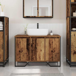 vidaXL Wastafel Kast Anders Oud Hout 91 x 35 x 60 cm Bewerkt hout