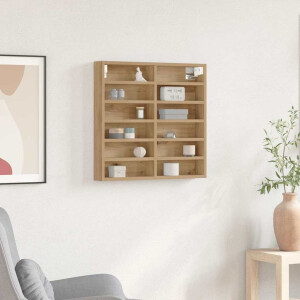 vidaXL Vitrinekast Artisan Eiken 60 x 8,5 x 58 cm Bewerkt hout