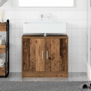 vidaXL Badkamer Kast met opslag Oud Hout 63 x 29 x 55 cm Bewerkt hout