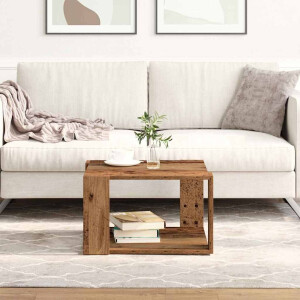 vidaXL Salontafel Oud Hout 51,5 x 51,5 x 30 cm Bewerkt hout