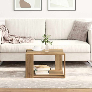 vidaXL Salontafel Artisan Eiken 51,5 x 51,5 x 30 cm Bewerkt hout