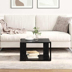 vidaXL Salontafel Zwart Eiken 51,5 x 51,5 x 30 cm Bewerkt hout