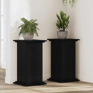 vidaXL Plantenstandaard Zwart Eiken 33 x 33 x 60 cm Bewerkt hout
