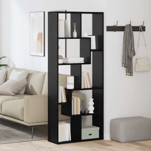 vidaXL Boekenkast Zwart Eiken 67 x 25 x 162 cm Bewerkt hout