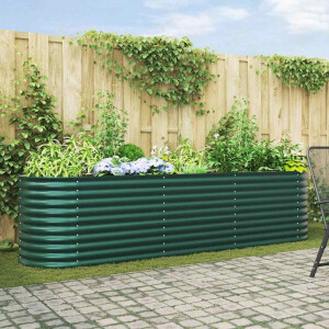 vidaXL Verhoogd bed Groen 320 x 80 x 81 cm Staal