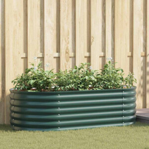 vidaXL Verhoogde plantenbak Groen 160 x 80 x 44 cm Staal