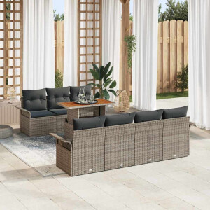 vidaXL Tuin Sofa Set met kussen 8 pcs Grijs