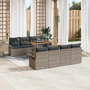 vidaXL Tuin Sofa Set met kussen 7 pcs Grijs