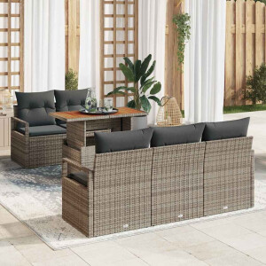 vidaXL Tuin Sofa Set met kussen 6 pcs Grijs