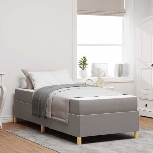 vidaXL Bedframe met matras Taupe 100 x 200 cm Stof