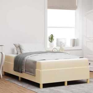 vidaXL Bedframe met matras Crème 120 x 200 cm Stof