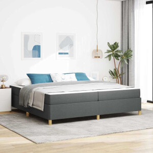 vidaXL Boxspring bed Anders Donkergrijs 200 x 200 cm Stof