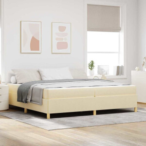 vidaXL Boxspring bed Anders Wit en Crème 200 x 200 cm Stof
