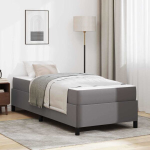 vidaXL Bedframe met matras Grijs 90 x 190 cm Stof