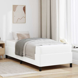 vidaXL Bedframe met matras Wit 100 x 200 cm Stof