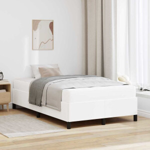 vidaXL Bedframe met matras Wit 120 x 200 cm Stof