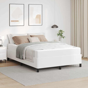 vidaXL Bedframe met matras Wit 140 x 190 cm Stof