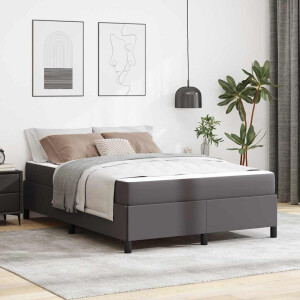 vidaXL Bedframe met matras Grijs 140 x 190 cm Stof