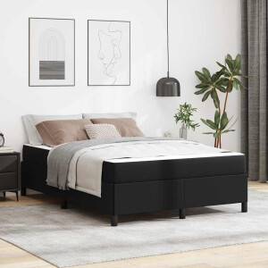 vidaXL Bedframe met matras Zwart 140 x 200 cm Stof
