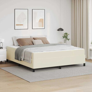 vidaXL Bedframe met matras Crème 180 x 200 cm Stof