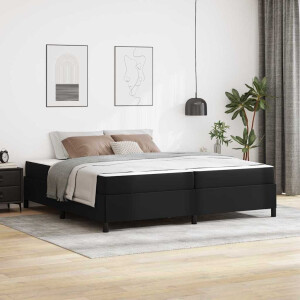 vidaXL Bedframe met matras Zwart 200 x 200 cm Kunstleer