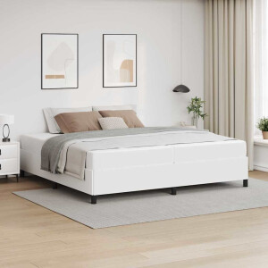 vidaXL Bedframe met matras Wit 200 x 200 cm Kunstleer