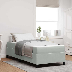 vidaXL Bedframe met matras Lichtgrijs 100 x 200 cm Stof