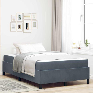 vidaXL Bedframe Anders Donkergrijs en Wit 120 x 190 cm Fluweel