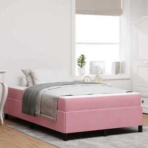 vidaXL Bedframe met matras Roze 120 x 190 cm Stof
