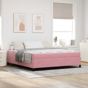 vidaXL Bedframe met matras Roze 180 x 200 cm Stof